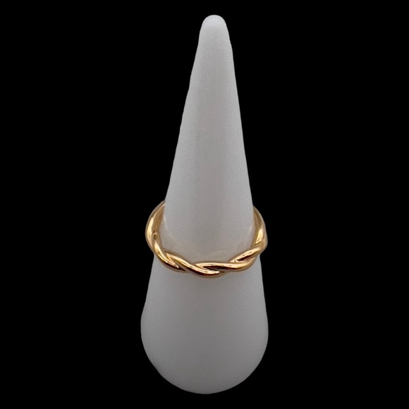 NEW 18K Gold Plated Twisted Stacking Ring Size 7 - Picture 4 of 6